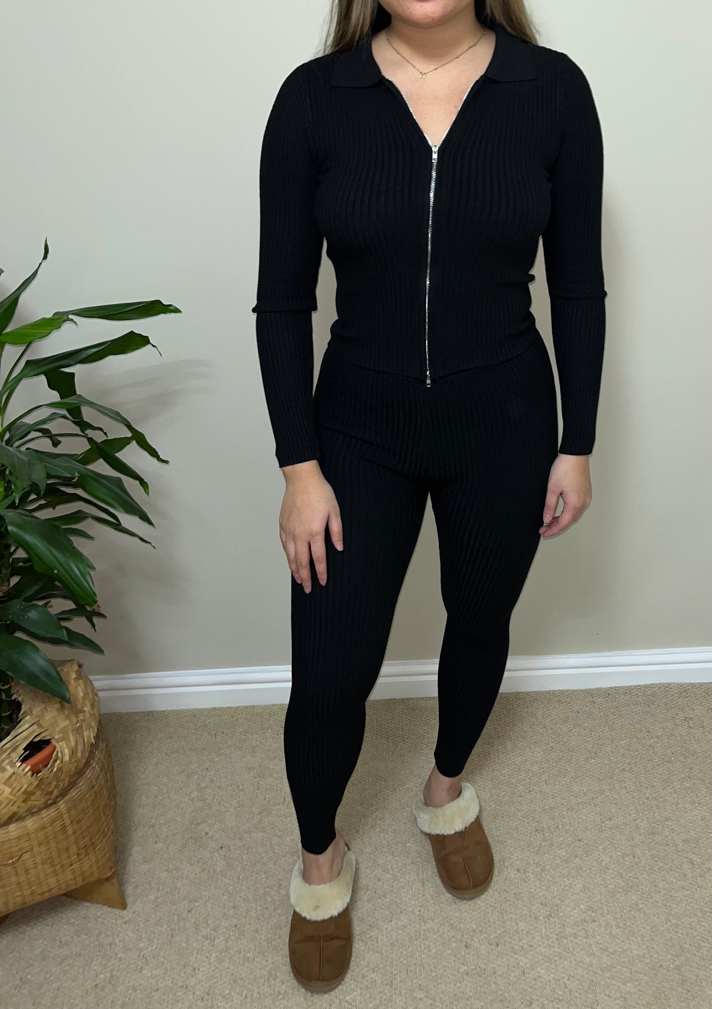 Black zip up tracksuit